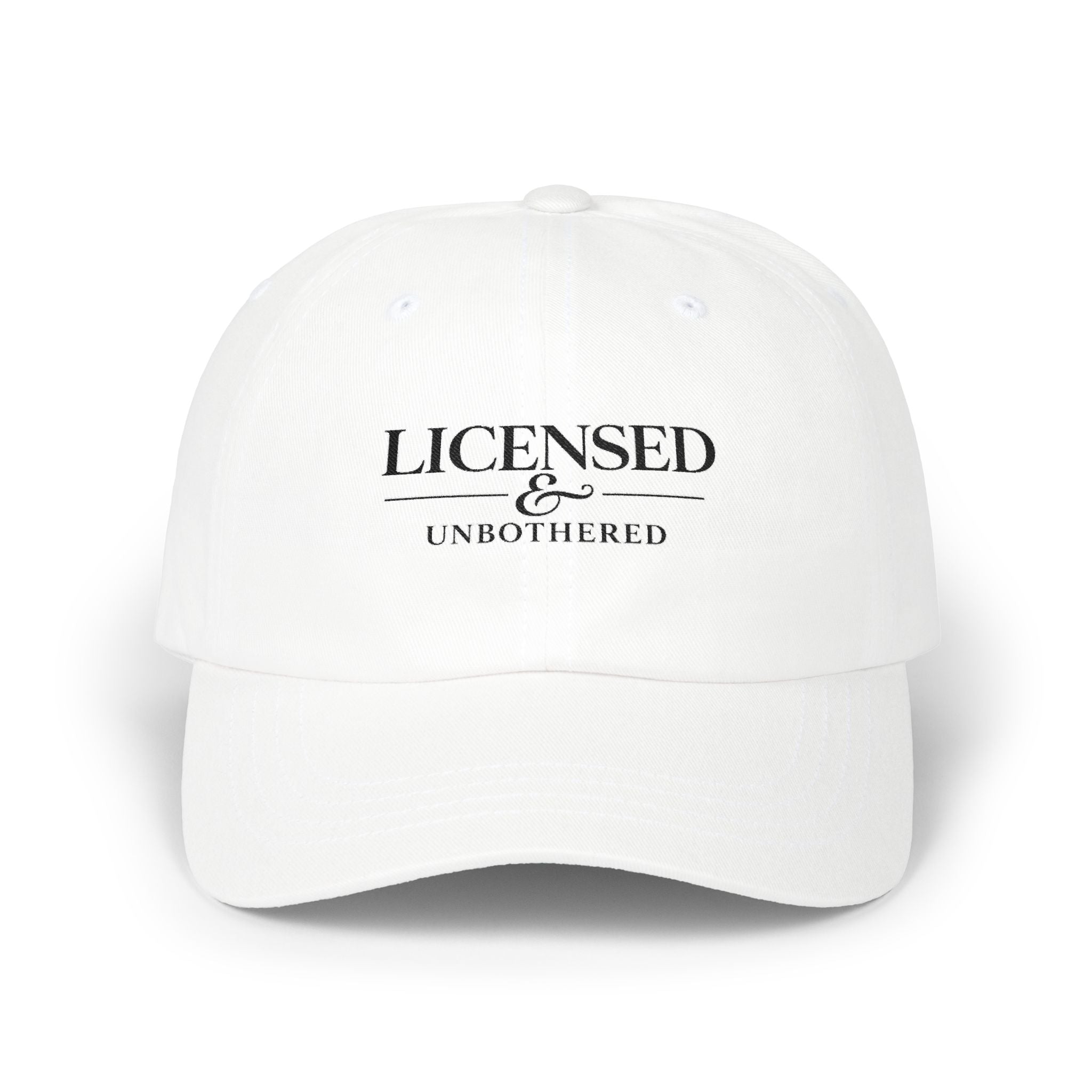 Licensed & Unbothered — Embroidered Premium Cap