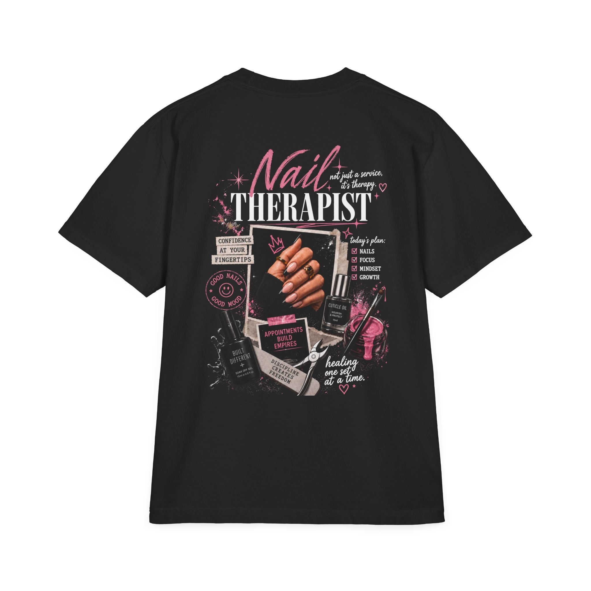 Nail Therapist Oversize T-Shirt — Nail Technician Graphic Tee (Salon Technician Gift)