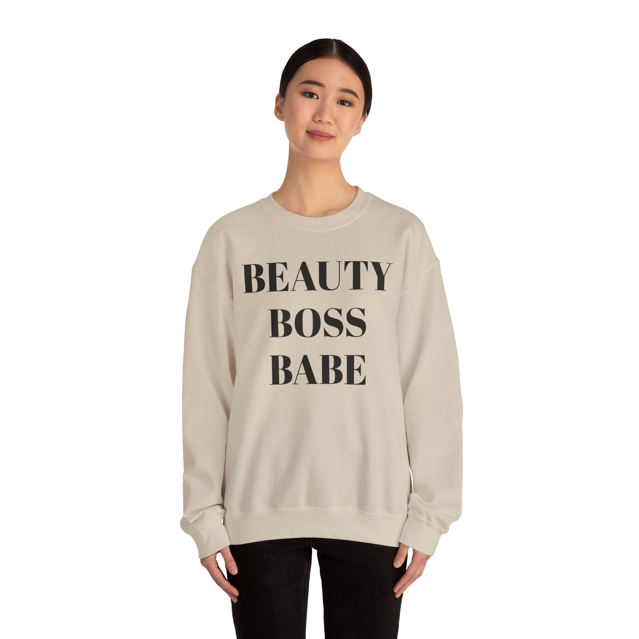 Beauty Boss Babe Sweatshirt | Feminine Typography Crewneck
