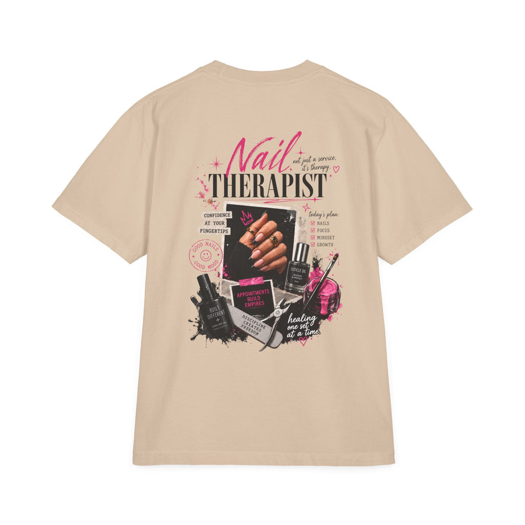 Nail Therapist Oversize T-Shirt — Nail Technician Graphic Tee (Salon Technician Gift)