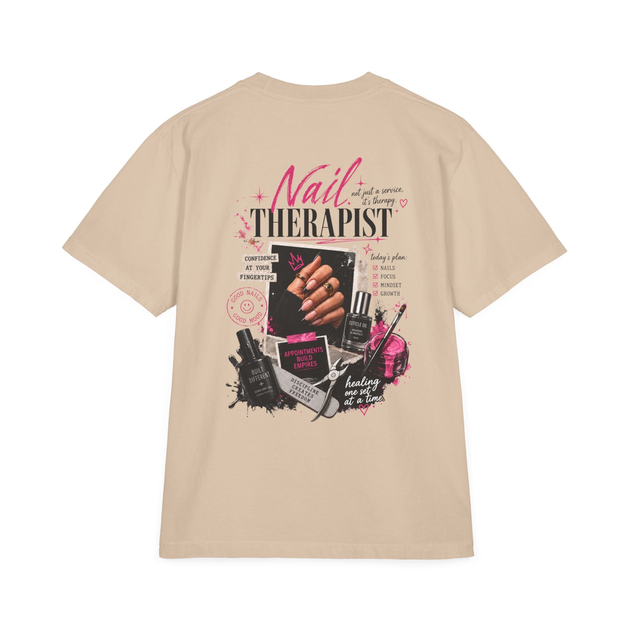 Nail Therapist Oversize T-Shirt — Nail Technician Graphic Tee (Salon Technician Gift)