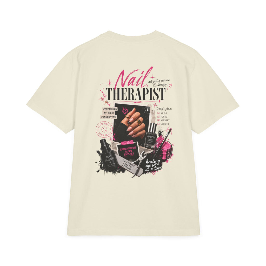Nail Therapist Oversize T-Shirt — Nail Technician Graphic Tee (Salon Technician Gift)