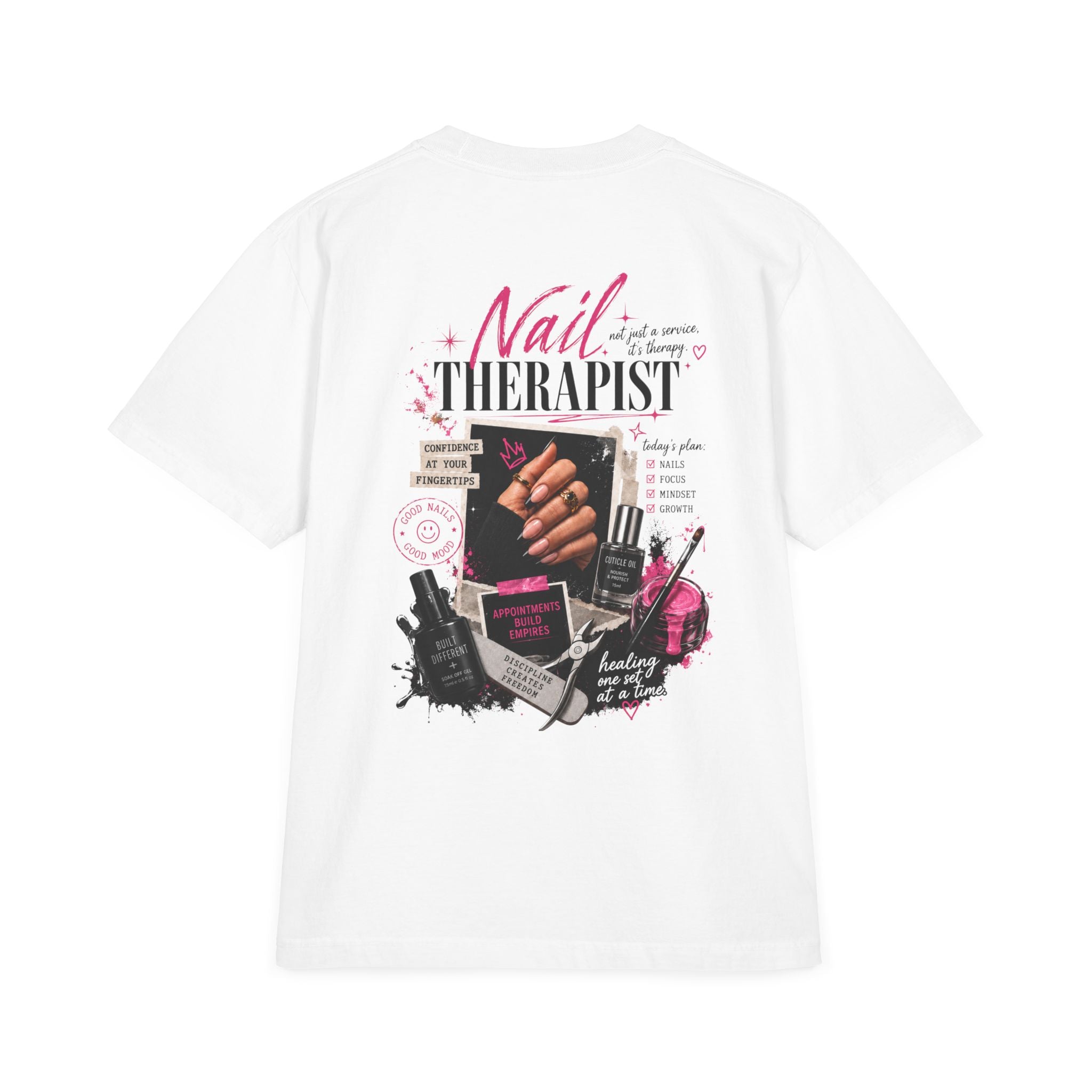 Nail Therapist Oversize T-Shirt — Nail Technician Graphic Tee (Salon Technician Gift)